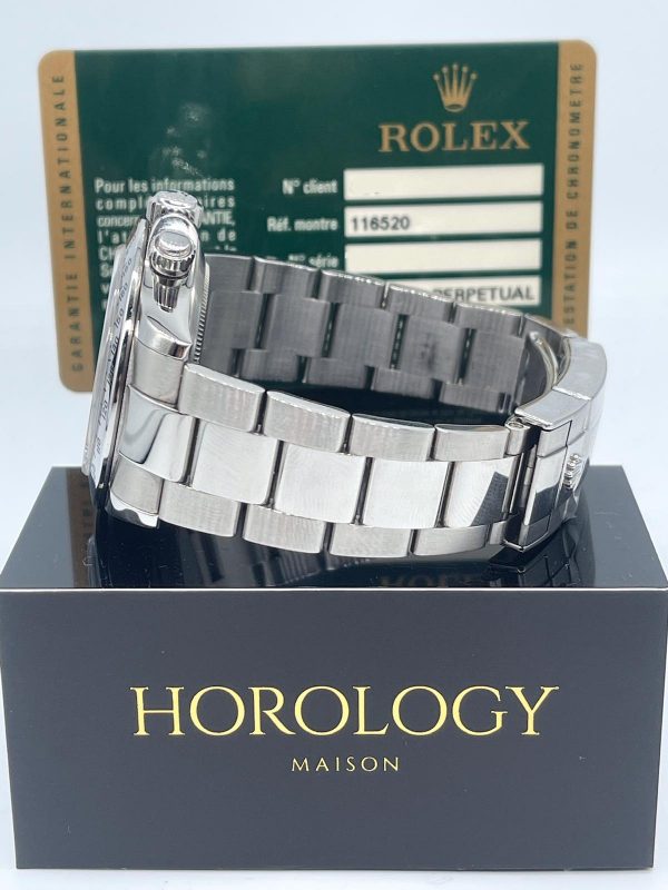 Preowned Discontinued Rolex Daytona Stainless Steel 116520 "Black" - Image 4