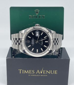 Brand New 2024 Oct Rolex Datejust 41 Stainless Steel Jubilee Fluted Bezel 126334 “Black”