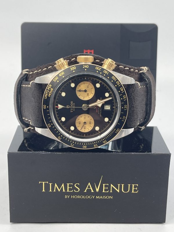 Brand New Tudor 41mm Black Bay Chrono S&G 79363N Leather Strap "Black"