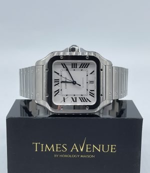 Brand New 2023 Feb Santos De Cartier Watch Large Model Stainless Steel WSSA0018 “White”