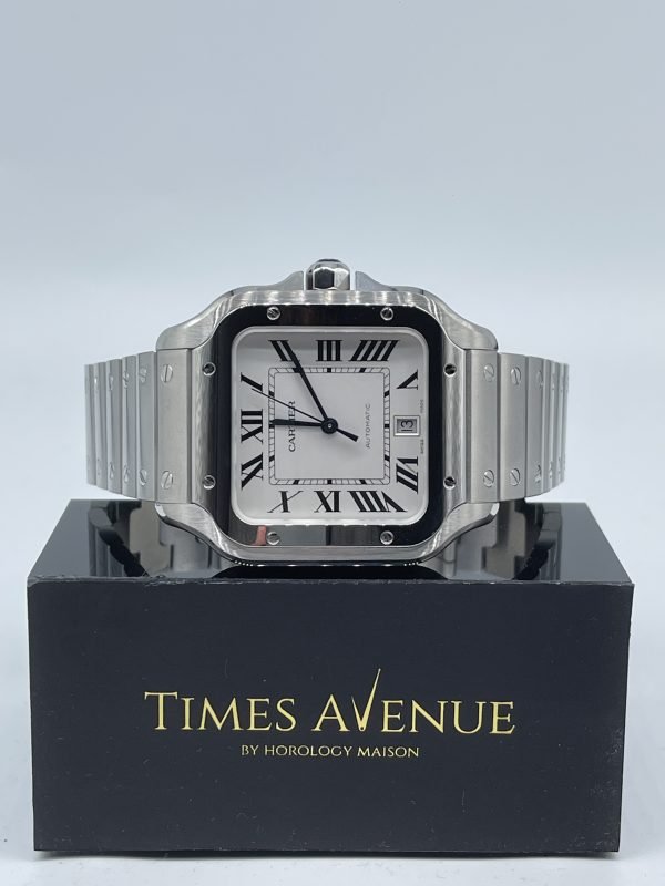 Brand New 2023 Feb Santos De Cartier Watch Large Model Stainless Steel WSSA0018 "White"