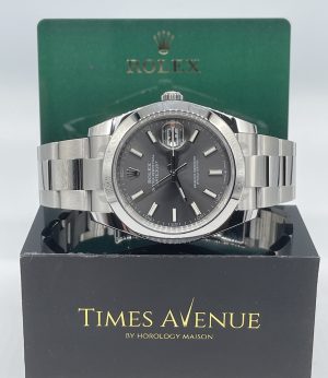 Brand New 2023 Jul Rolex Datejust 41 Stainless Steel Oyster Smooth Bezel 126300 “Slate”