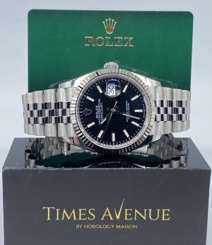 Brand New 2023 Jul Rolex Datejust 36 Stainless Steel Jubilee Fluted Bezel 126234 “Black”