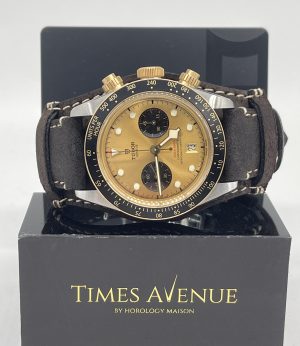 Brand New 2023 Sep Tudor 41mm Black Bay Chrono S&G 79363N M79363N Leather Strap “Champagne”