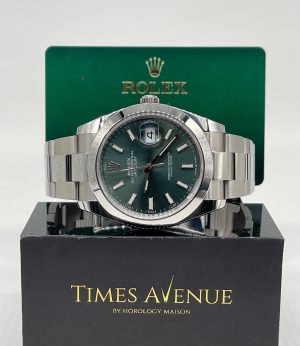 Mint 2023 Jun Rolex Datejust 41 Stainless Steel Oyster Smooth Bezel 126300 “Mint Green”