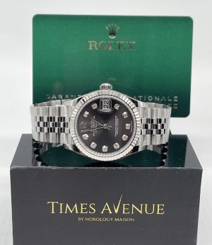 Brand New 2023 Oct Rolex Datejust 31 Stainless Steel Jubilee Fluted Bezel 278274 “Dark Grey 10PT Diamond”