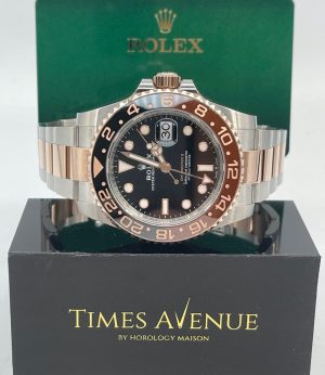Brand New 2024 Mar Rolex GMT Master 2 Two Tone Rose Gold 126711CHNR ”Rootbeer”