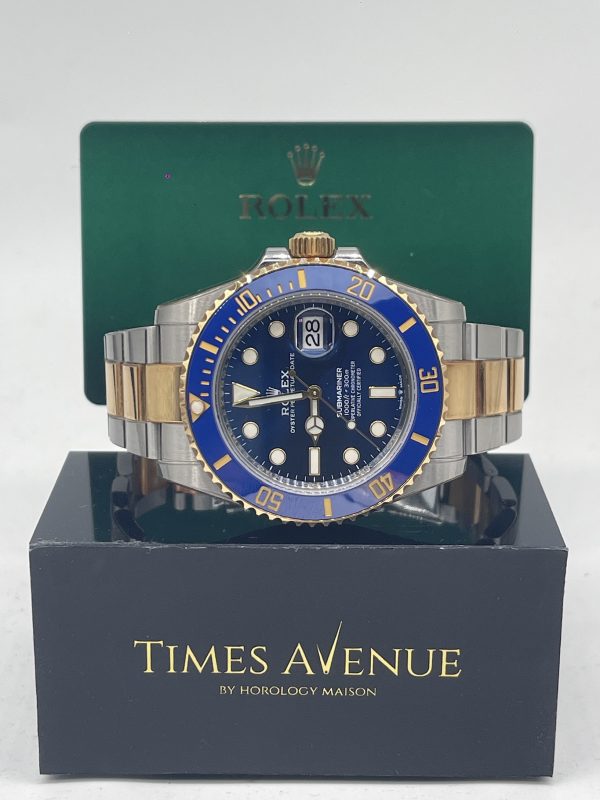 Preowned 2020 Nov Rolex Submariner Date 41mm Two Tone Yellow Gold 126613LB “Bluesy”