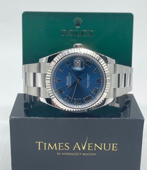 Brand New 2023 Dec Rolex Datejust 41 Stainless Steel Oyster Fluted Bezel 126334 “Azzuro  Blue”