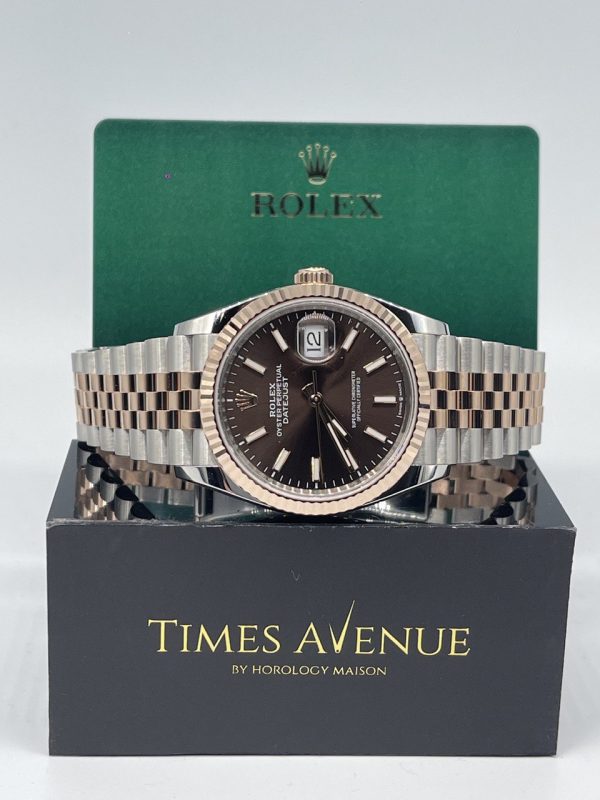 Brand New 2024 Jan Rolex Datejust 36 Two-Tone Rose Gold Jubilee Fluted Bezel 126231 “Chocolate"