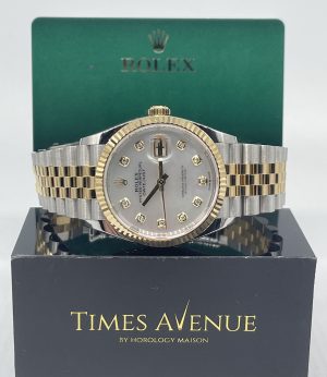 Brand New 2024 Jan Rolex Datejust 36 Two-Tone Yellow Gold Jubilee Fluted Bezel 126233 “Mother Of Pearl 10PT Diamonds”