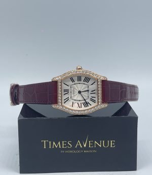 Brand New 2024 Mar Cartier Tortue Watch Medium Rose Gold Diamond WJTO0009 Leather