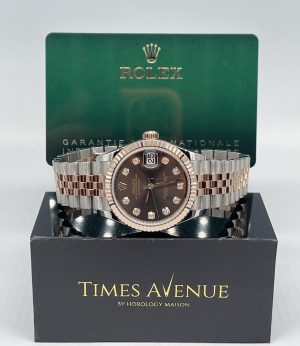 Brand New 2024 Apr Rolex Datejust 31 Two- Tone Rose Gold Jubilee Fluted Bezel 278271 “Chocolate 10PT”