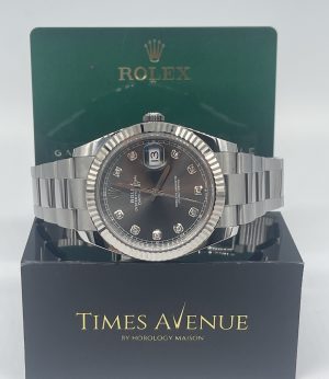 Mint 2021 Nov Rolex Datejust 41 Stainless Steel Oyster Fluted Bezel 126334 “Slate 10PT”