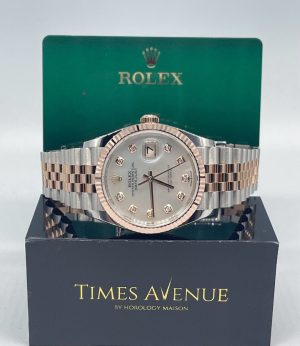 Brand New 2024 Jul Rolex Datejust 36 Two-Tone Rose Gold Jubilee Fluted Bezel 126231 “MOP 10PT Diamond”