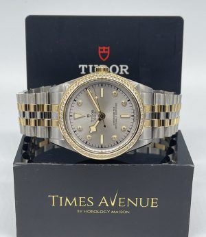 Brand New 2024 Aug Tudor Black Bay 39 Two-Tone Yellow Gold 79673 M79673-0006 Diamond Bezel “Silver Diamond”