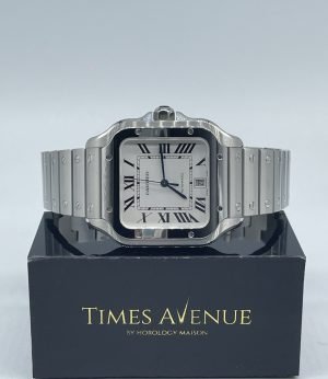 Preowned 2022 Nov Cartier Santos Medium WSSA0018 Steel Bracelet “White”