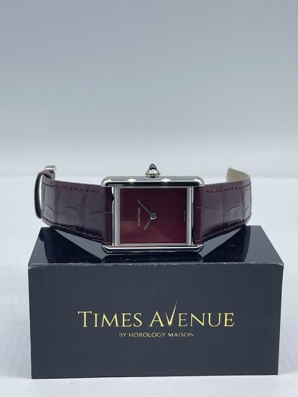 Cartier Tank Must Watch Large WSTA0054 Leather Claret lacquered dial Red Singapore