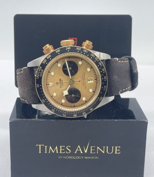 Preowned 2022 Oct Tudor 41mm Black Bay Chrono S&G 79363N M79363N Leather Strap “Champagne”