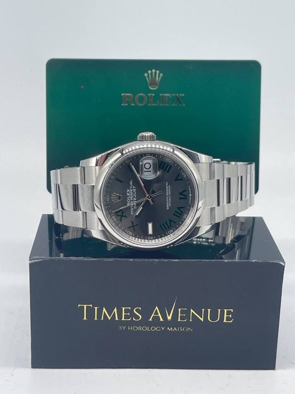 Rolex Datejust 36 Stainless Steel Oyster Smooth Bezel 126200 Wimbeldon Slate Roman Singapore