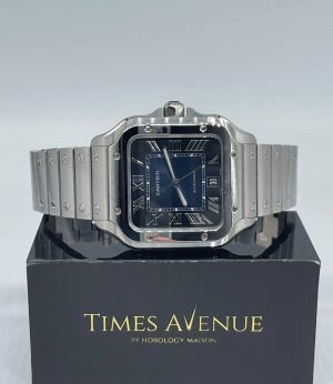 Preowned 2022 Feb Santos de Cartier Large Model WSSA0030 “Blue”