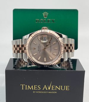 Brand New 2025 Feb Rolex Datejust 41 Two-Tone Rose Gold Jubilee Fluted Bezel 126331 “Sundust”