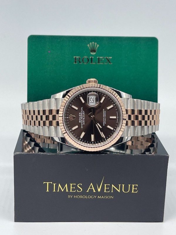 Rolex Datejust 36 Two-Tone Rose Gold Jubilee Fluted Bezel 126231 “Chocolate Singapore