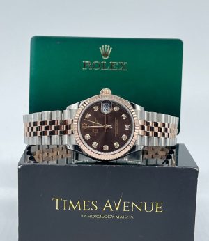 Preowned Rolex Datejust 31 Jubilee Fluted Bezel 278271 “Chocolate 10PT Diamond”