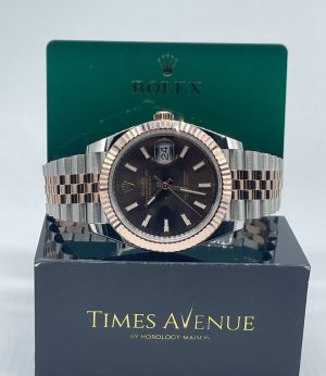 Brand New 2025 Jun Rolex Datejust 41 Two-Tone Rose Gold Jubilee Fluted Bezel 126331 “Chocolate”