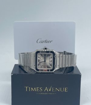 New Cartier Santos Small WSSA0082 Steel Bracelet “White”