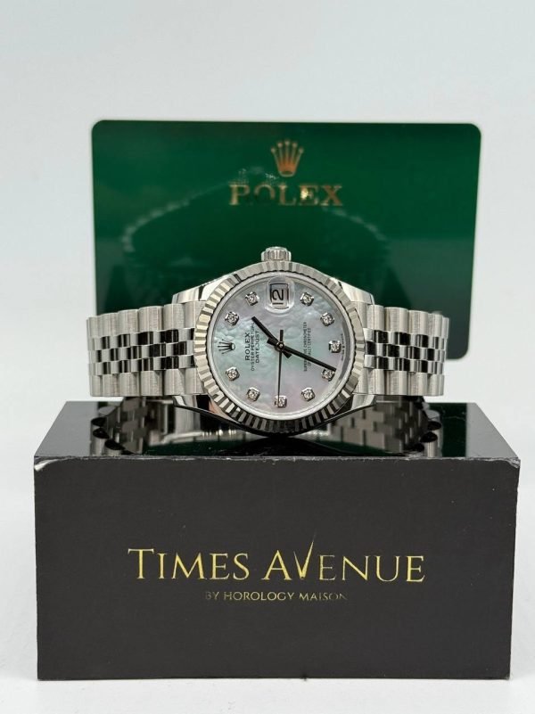 Singapore Rolex Datejust 31 Stainless Steel Jubilee Fluted Bezel 278274 White MOP 10PT Diamonds