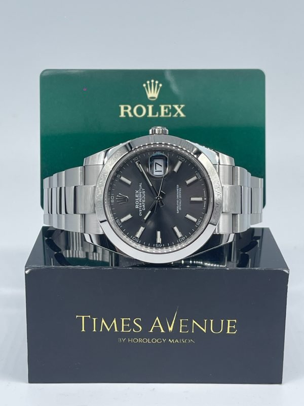 Rolex Datejust 41 Stainless Steel Oyster Smooth Bezel 126300 "Slate" Singapore