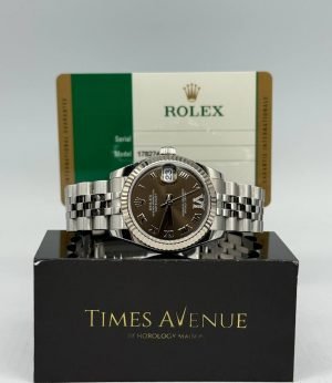 Preowned Rolex Datejust 31 178274 “Dark Grey Roman Diamond VI”