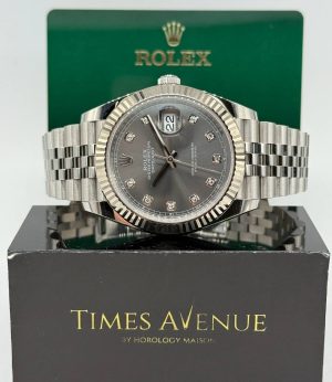 Mint Rolex Datejust 41 Jubilee 126334 “Slate Diamond”