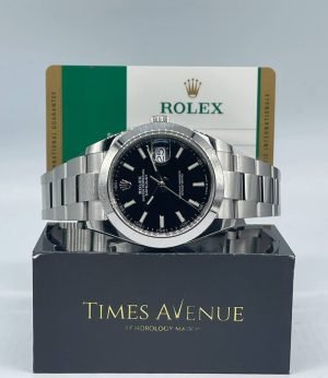 Preowned Rolex Datejust 41 Oyster Smooth Bezel 126300 “Black”