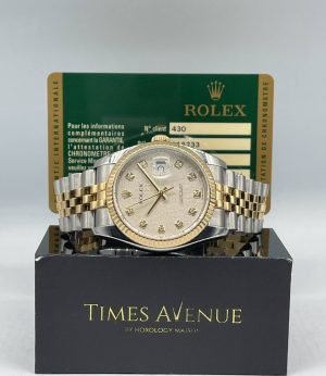 Preowned Datejust 36mm Two Tone 116233 “Silver Computer Motif 10PT Diamonds”
